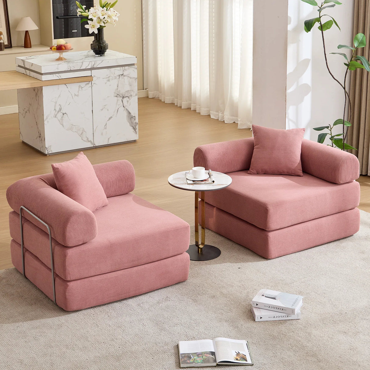 Modular Folding Convertible Corduroy Sofa Bed - Omega Lifestyles