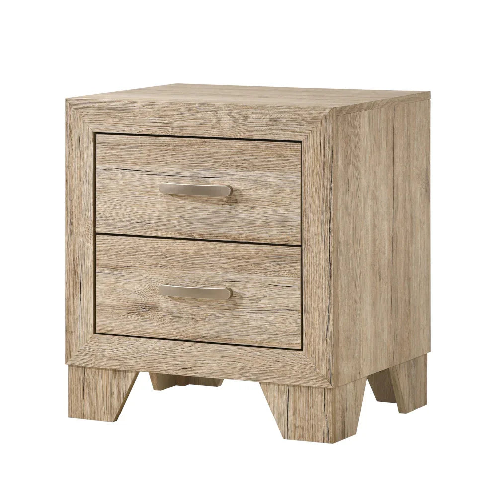 Natural Finish Synthetic Wood Nightstand With Drawers - Omega Lifestyles
