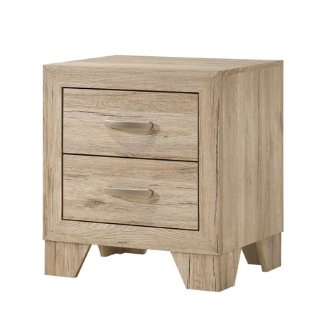 Natural Finish Synthetic Wood Nightstand With Drawers - Omega Lifestyles