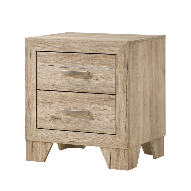 Natural Finish Synthetic Wood Nightstand With Drawers - Omega Lifestyles