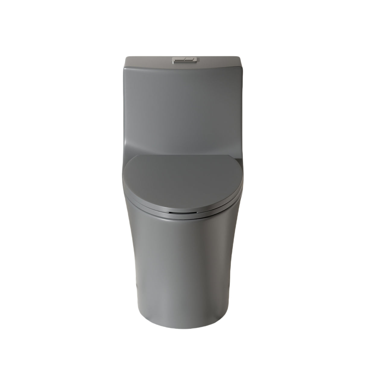 Light Gray Ceramic One-Piece ADA Height Toilet With Soft Close Seat