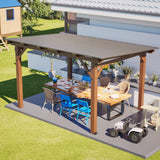 Wooden Fir Wood Outdoor Garden Pergola With Waterproof Roof