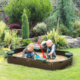 Kids Outdoor HDPE Sandbox With Cover and Seating - Omega Lifestyles