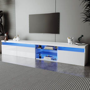 White Modern LED Light Particle Board TV Stand - Omega Lifestyles