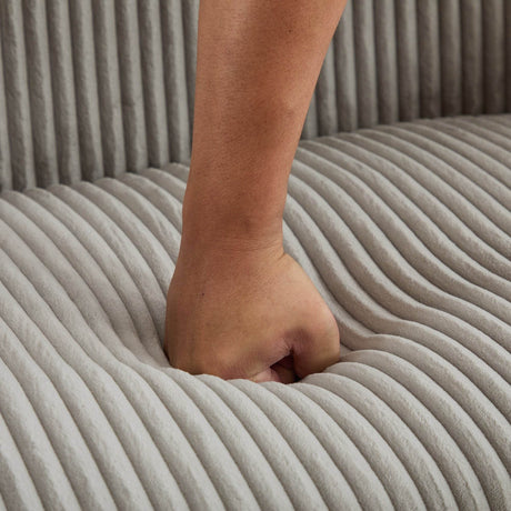 Corduroy Upholstered Modern Gray Loveseat Sofa With Walnut Legs - Omega Lifestyles