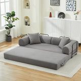 Corduroy Folding Sofa Bed With Foam Spring Mattress - Omega Lifestyles