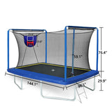 Rectangular Steel Frame Trampoline With Basketball Board - Omega Lifestyles