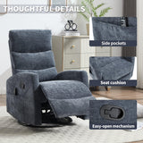 Heat Massage Recliner Chair With 360° Swivel And Rocker - Omega Lifestyles