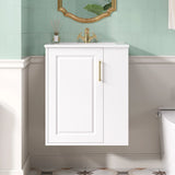 Modern Wall Mounted Bathroom Cabinet With Ceramic Sink - Omega Lifestyles
