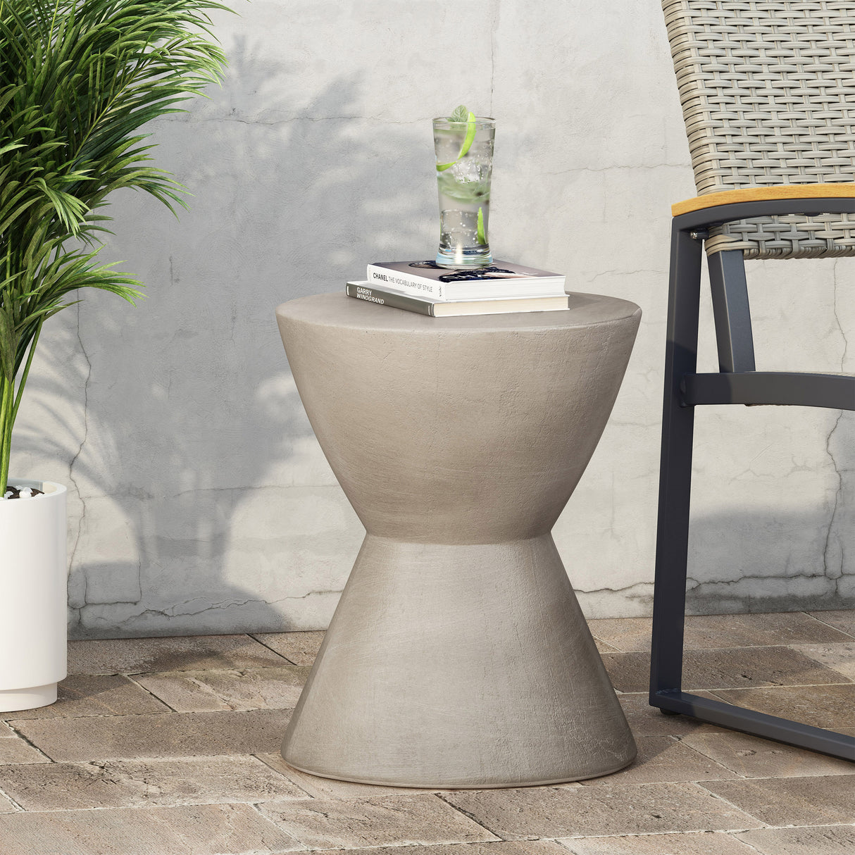 Light Grey Magnesium Oxide Outdoor MGO Side Table
