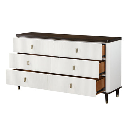 White Walnut Finish Dresser With Jewelry Tray - Omega Lifestyles