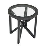 Modern Round Tempered Glass Wood Base Coffee Table - Omega Lifestyles