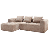 Chenille Modular 3-Seat Sectional Sofa With Side Pockets - Omega Lifestyles