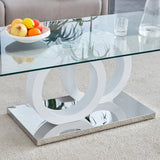 Modern Minimalist Glass Top MDF Coffee Table - Omega Lifestyles