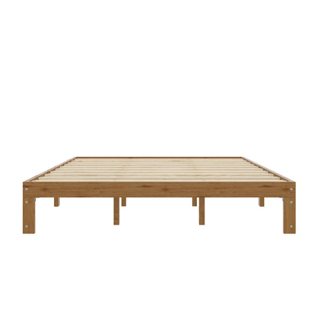 Queen 12-Inch Solid Wood Pine Platform Bed Frame - Omega Lifestyles