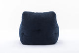Soft Teddy Fabric Tufted Foam Bean Bag Chair Dark Blue - Omega Lifestyles