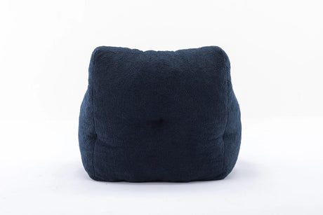 Soft Teddy Fabric Tufted Foam Bean Bag Chair Dark Blue - Omega Lifestyles