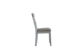 Set Of 2 Two-Tone Gray Fabric Pearl Finish Side Chairs - Omega Lifestyles