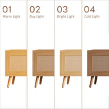 70-Inch Modern Natural Wood TV Stand With Rattan Doors - Omega Lifestyles