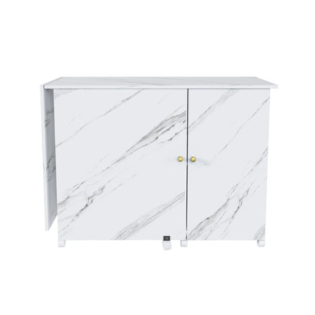 Foldable Adjustable Sewing Machine Table With Storage Cabinet - Omega Lifestyles