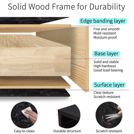 Retro Distressed Solid Wood TV Stand With Drawers - Omega Lifestyles