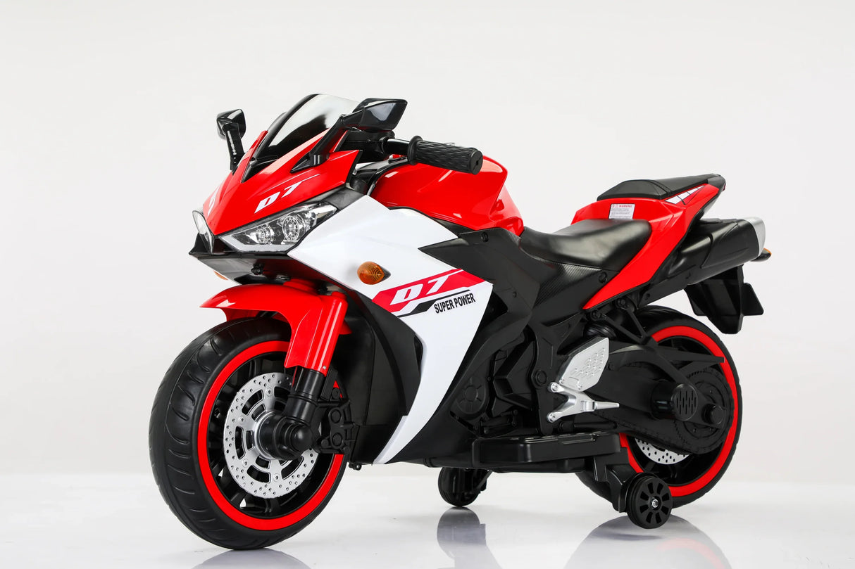 12V Electric Kids Ride-On Motorcycle With Training Wheels - Omega Lifestyles