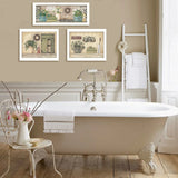 Garden Bath Collection 3-Piece MDF Framed Wall Art Set - Omega Lifestyles