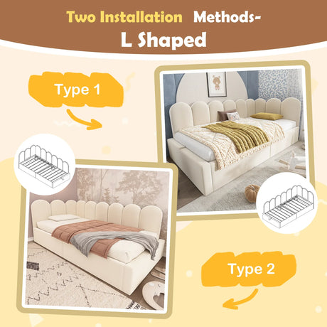 Twin Velvet Upholstered Daybed With Hydraulic Storage - Omega Lifestyles