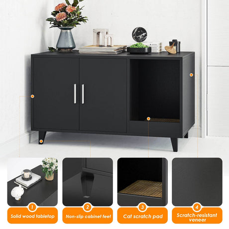 Hidden Cat Litter Box Enclosure With Scratch Pad - Sleep Galleria