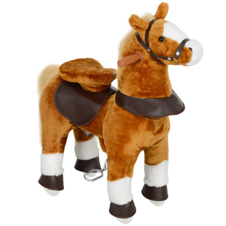 Kids Plush Ride-On Horse Toy With Neighing Sound - Omega Lifestyles