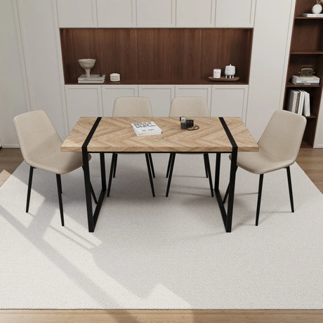 5-Piece Modern Industrial MDF Dining Table And Chairs Set - Omega Lifestyles
