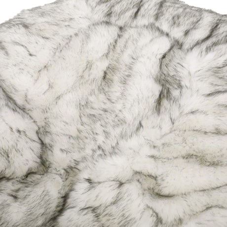 Large Faux Fur Foam-Filled Rounded Bean Bag Chair - Omega Lifestyles