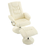 PU Leather Recliner Chair With Ottoman Heated Massage - Omega Lifestyles