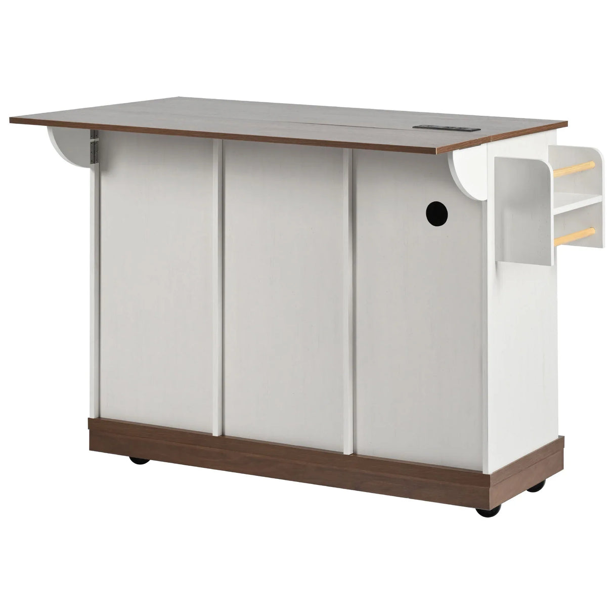 Farmhouse Sliding Barn Door Kitchen Island Cart - Omega Lifestyles