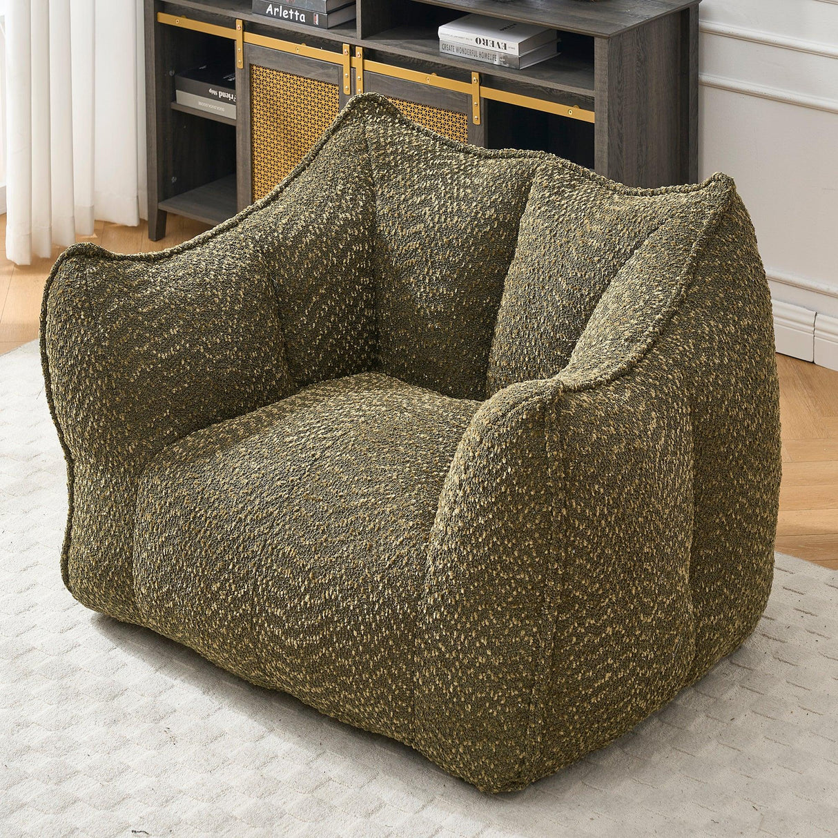 Chenille Bean Bag Chair With Resilient Foam - Omega Lifestyles