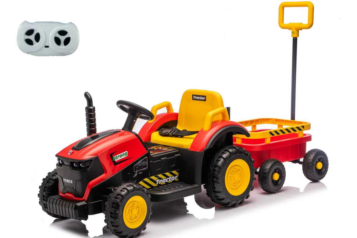 12V Kids Electric Ride On Tractor With Trailer and Lights - Omega Lifestyles