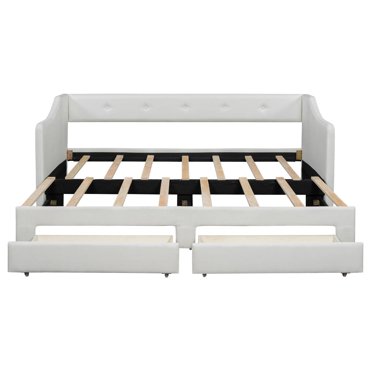 Twin XL Upholstered Daybed With Storage Drawers and Trundle - Omega Lifestyles
