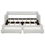 Twin XL Upholstered Daybed With Storage Drawers and Trundle - Omega Lifestyles