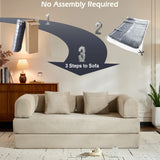 Corduroy Convertible Sleeper Sofa Bed With Foam Cushion - Omega Lifestyles