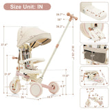 7-In-1 Foldable Aluminum Alloy Baby Tricycle With Canopy - Omega Lifestyles