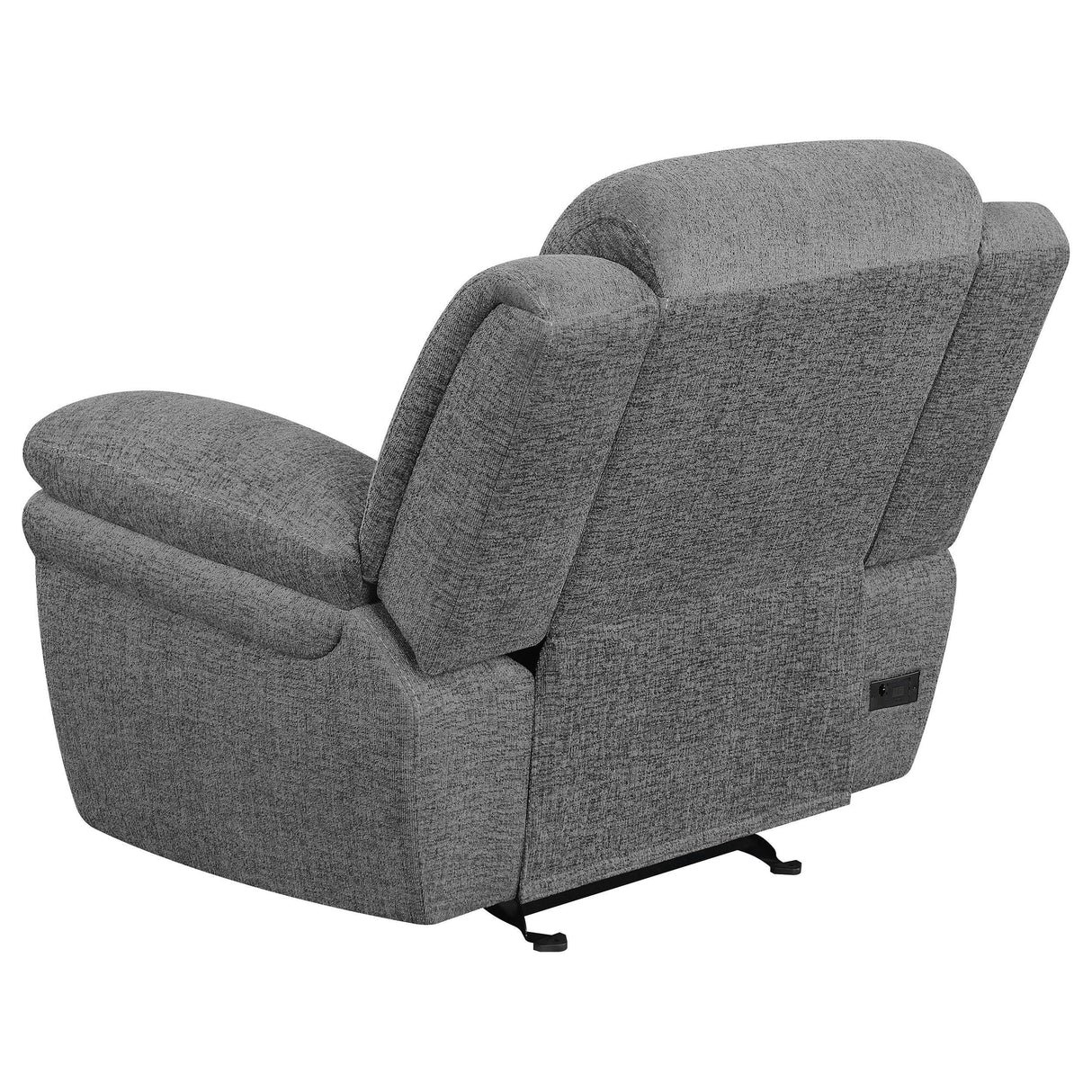 Charcoal Upholstered Power Glider Recliner With Pocket Coils - Omega Lifestyles