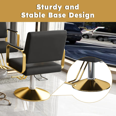 Hydraulic PU Leather Swivel Salon Barber Chair With Pump - Omega Lifestyles