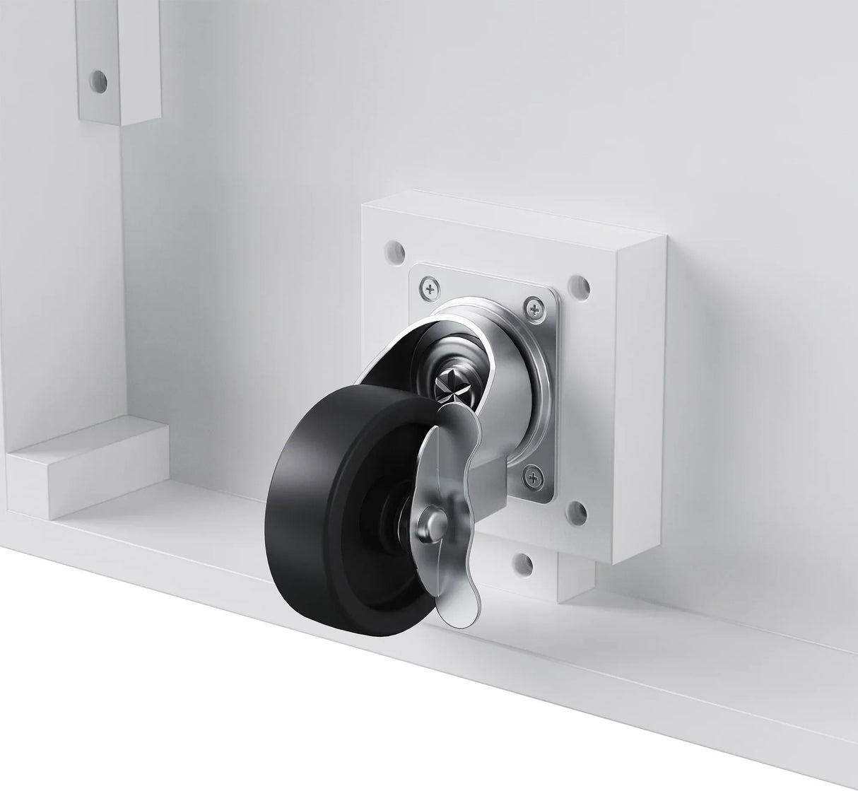 Rustic White Rubber Wood Rolling Kitchen Island Cart - Omega Lifestyles