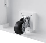 Rustic White Rubber Wood Rolling Kitchen Island Cart - Omega Lifestyles