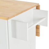 Rolling Mobile Kitchen Island With Solid Wood Top And Storage Cabinet - Omega Lifestyles