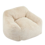 Soft Beige Faux-Fur Armchair Style Bean Bag Seating - Omega Lifestyles