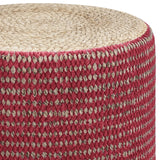 Round Braided Jute Cotton Pouf Ottoman Seat - Omega Lifestyles