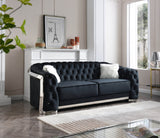 Modern Velvet 3-Seat Sofa With LED Accent Lighting - Omega Lifestyles