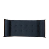 Chic Navy Blue Fabric Button-Tufted Chaise Lounge - Omega Lifestyles