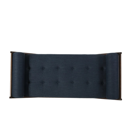 Chic Navy Blue Fabric Button-Tufted Chaise Lounge - Omega Lifestyles
